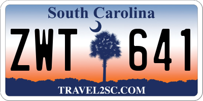 SC license plate ZWT641