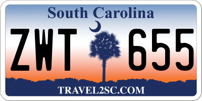 SC license plate ZWT655