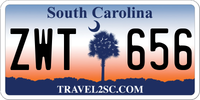 SC license plate ZWT656