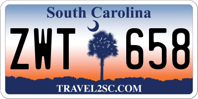 SC license plate ZWT658