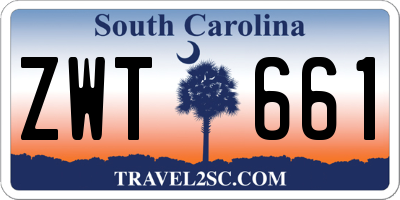 SC license plate ZWT661