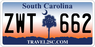 SC license plate ZWT662