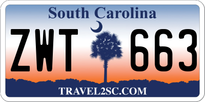 SC license plate ZWT663