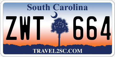 SC license plate ZWT664