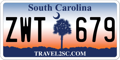 SC license plate ZWT679