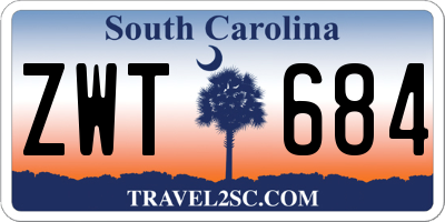 SC license plate ZWT684