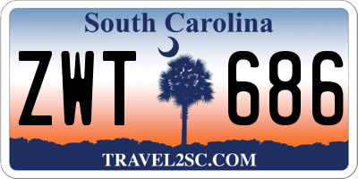 SC license plate ZWT686
