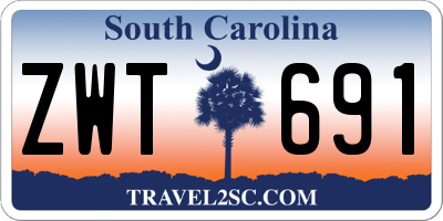 SC license plate ZWT691