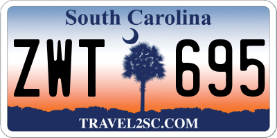SC license plate ZWT695