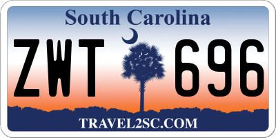 SC license plate ZWT696