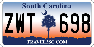 SC license plate ZWT698