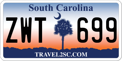 SC license plate ZWT699