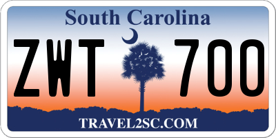 SC license plate ZWT700
