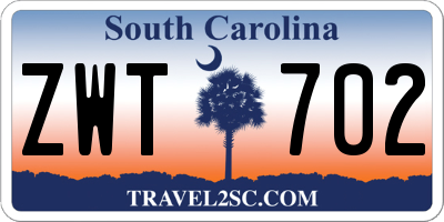 SC license plate ZWT702