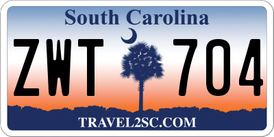 SC license plate ZWT704