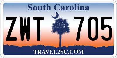 SC license plate ZWT705