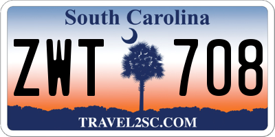 SC license plate ZWT708