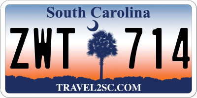 SC license plate ZWT714