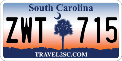 SC license plate ZWT715