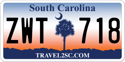 SC license plate ZWT718