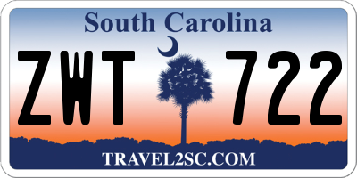 SC license plate ZWT722