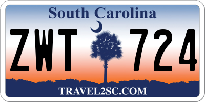 SC license plate ZWT724