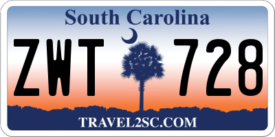 SC license plate ZWT728