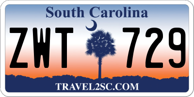 SC license plate ZWT729