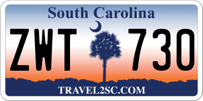 SC license plate ZWT730