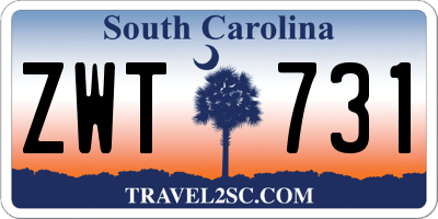 SC license plate ZWT731