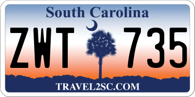 SC license plate ZWT735