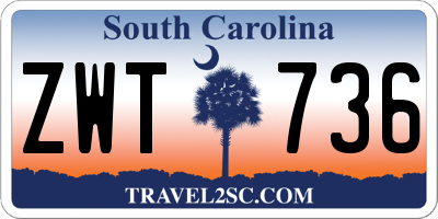 SC license plate ZWT736