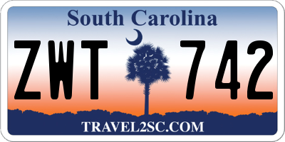 SC license plate ZWT742