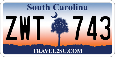 SC license plate ZWT743