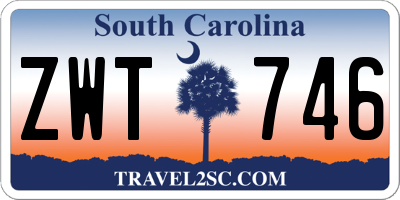 SC license plate ZWT746