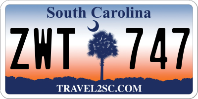 SC license plate ZWT747