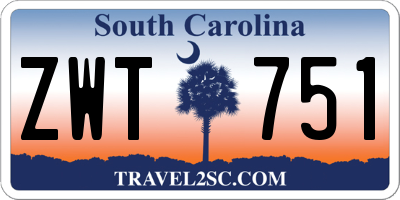 SC license plate ZWT751