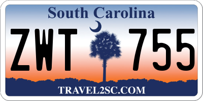 SC license plate ZWT755