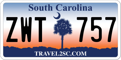 SC license plate ZWT757