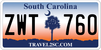 SC license plate ZWT760
