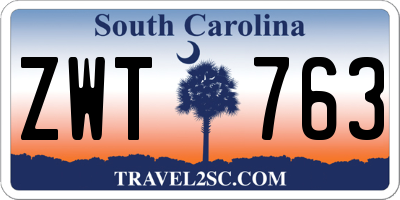 SC license plate ZWT763