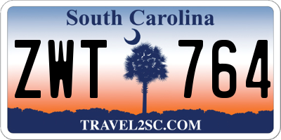 SC license plate ZWT764