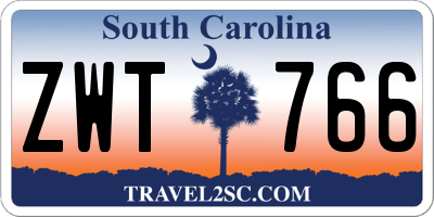 SC license plate ZWT766