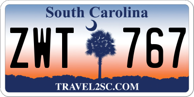 SC license plate ZWT767