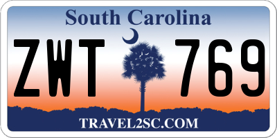 SC license plate ZWT769