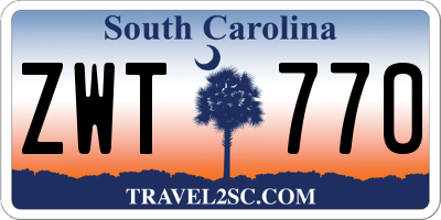 SC license plate ZWT770