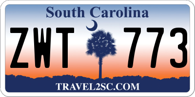 SC license plate ZWT773