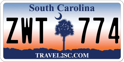 SC license plate ZWT774