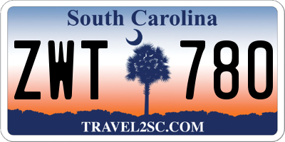 SC license plate ZWT780