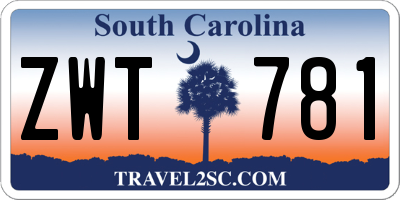 SC license plate ZWT781